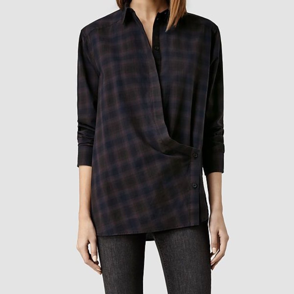 All saints Idde plaid shirt US 2 UK6